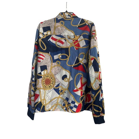 GUC Forever 21 Men Vintage Nautical Theme Windbreaker Water Resistant Size XL - Picture 2 of 5